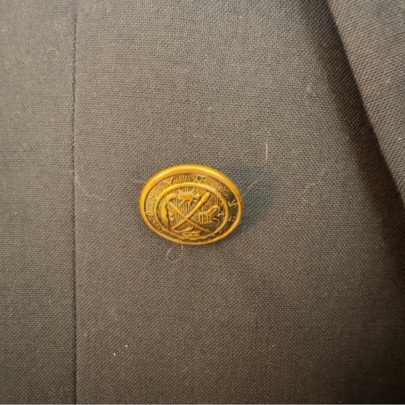 Vintage Perry Ellis Double-Breasted Navy Blazer 40R - Picture 2 of 9